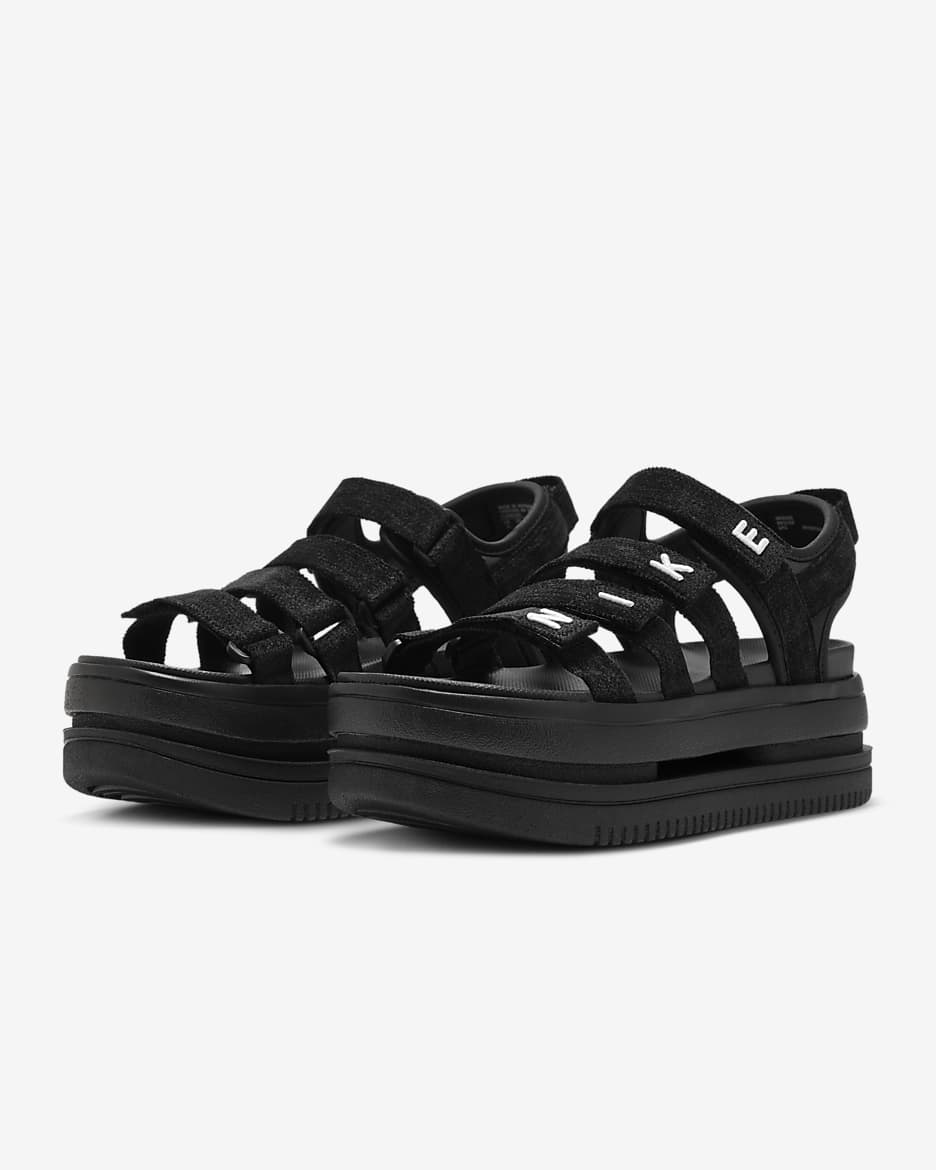 Black nike sandals womens best sale